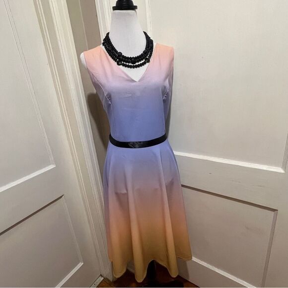 Sucrefas Purple Ombre V-Neck Sheath Dress Women's XL - Picture 3 of 12